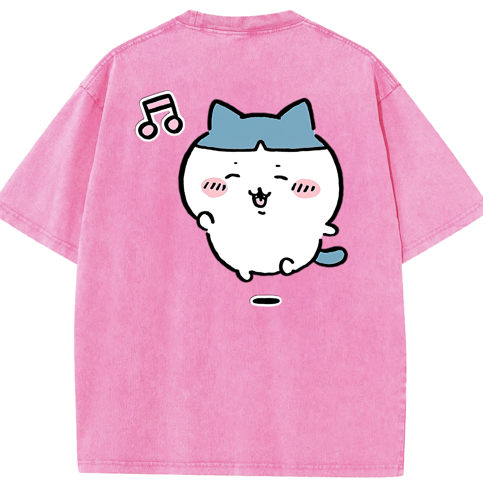 （画像用） ちいかわ ハチワレ Chii-kawa hachiware 綿100% ヴィンテージ風 半袖Tシャツ（背面プリント）